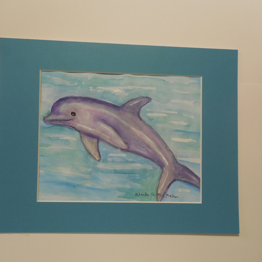 Bottlenose Dolphin Original Watercolor HAND CRAFTED Painting - Picture 4 of 5